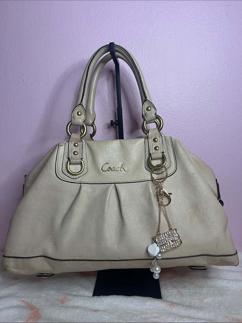 Coach Vintage Ashley Leather Satchel with Gold Hardware